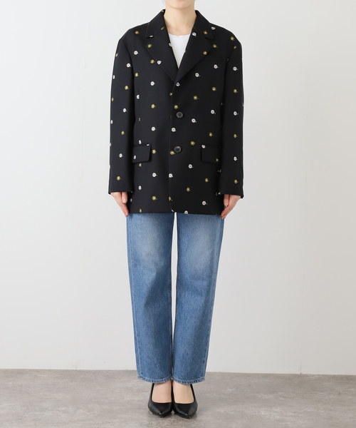 セール】IENA LA BOUCLE フラワーエンブロイダリーウール2Bジャケット