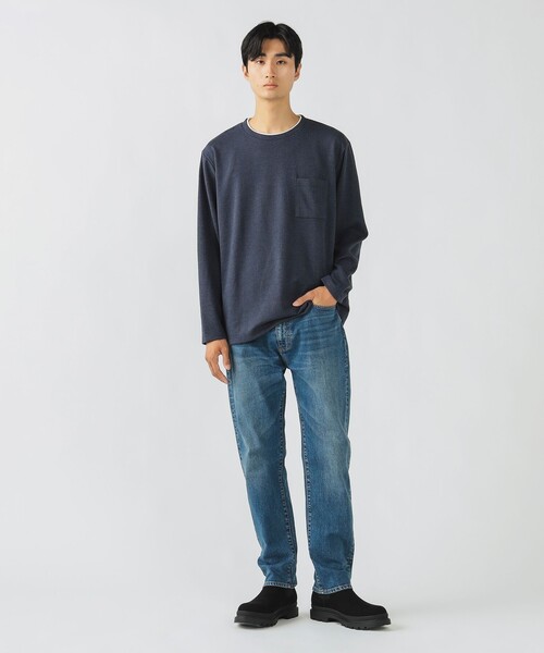 BEAMS HEART(ビームスハート)の「杢 カルゼ ニットソー(Tシャツ/カットソー・メンズ・ネイビー/チャコールグレー・L/XL/S/M)」の6枚目の写真