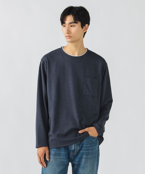 BEAMS HEART(ビームスハート)の「杢 カルゼ ニットソー(Tシャツ/カットソー・メンズ・ネイビー/チャコールグレー・L/XL/S/M)」の9枚目の写真
