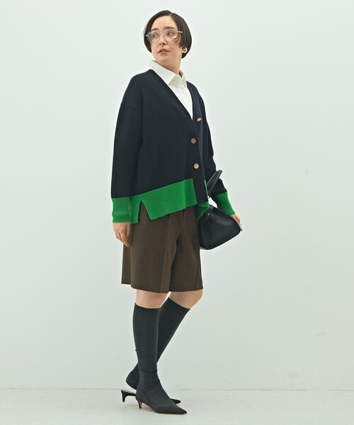 【未着用】ノーリーズ カーディガン NOLLEY'S カーディガン ビジュー付きクルーネックカーディガン