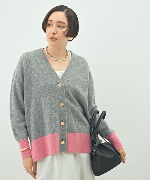 NOLLEY’S(ノーリーズ)の「5GノアリスゆったりVネックカーディガン(カーディガン/ボレロ・レディース・ブラウン/イエロー/グレー系その他/オフホワイト/ブルー系その他7・38)」の21枚目の写真