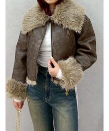 EVRIS | BIGカラーフェイクファーショートブルゾン(ブルゾン)