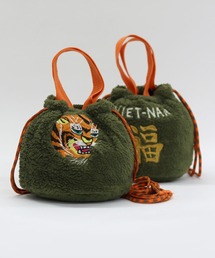 HOUSTON（ヒューストン）の「HOUSTON（ヒューストン）BOA NYLON EFFECT BAG/虎/ボア＆ナイロンエフェクトバッグ/巾着ミニショルダーバッグ レディース メンズ ユニセックス（ショルダーバッグ・メンズ）」