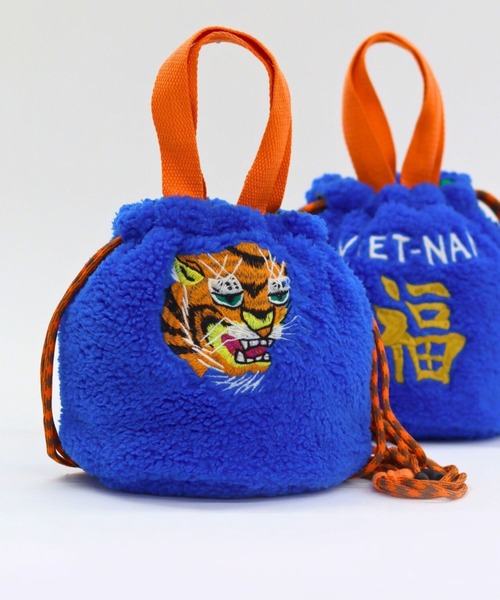 HOUSTON(ヒューストン)の「HOUSTON(ヒューストン)BOA NYLON EFFECT BAG/虎/ボア&ナイロンエフェクトバッグ/巾着ミニショルダーバッグ レディース メンズ ユニセックス(ショルダーバッグ・レディース・ブルー/オリーブ/ラベンダー・FREE)」の3枚目の写真