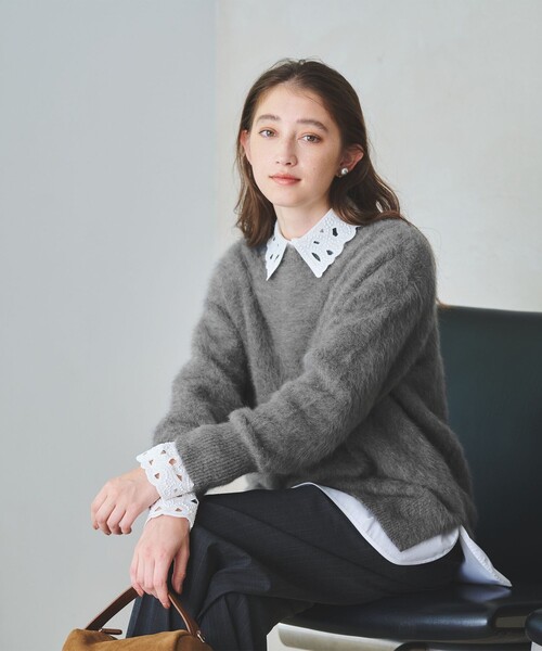 ponyoann様　美品✨ユナイテッドアローズ フォックス カシミヤクルーネック UNITED ARROWS - 【LT.PINK】フォックス カシミヤ クルーネック