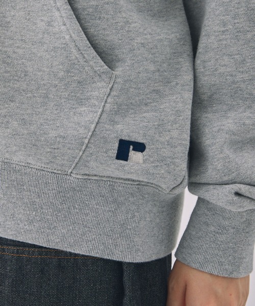 Russell Athletic（ラッセルアスレティック）の「【Unblend】RUSSELL ATHLETIC / ラッセル アスレティック ロゴワッペン刺繍 入コットンジップパーカー（パーカー・レディース・ネイビー/ブラウン/杢グレー・XL/M）」の14枚目の写真