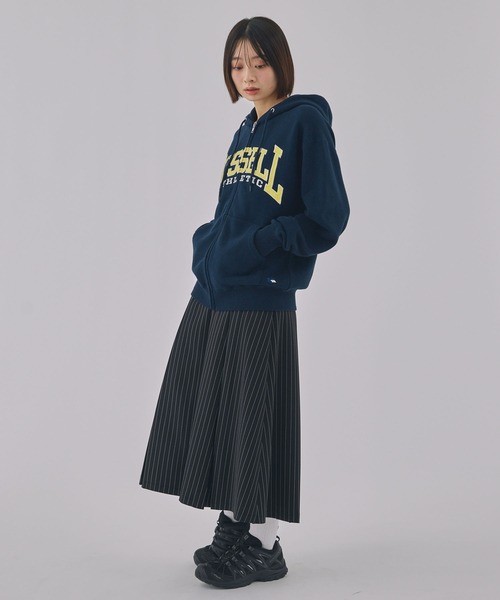 Russell Athletic（ラッセルアスレティック）の「【Unblend】RUSSELL ATHLETIC / ラッセル アスレティック ロゴワッペン刺繍 入コットンジップパーカー（パーカー・レディース・ネイビー/ブラウン/杢グレー・XL/M）」の19枚目の写真