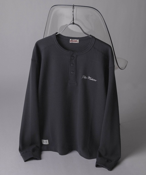 刺繍ワッフルのヘンリー　45r 45R 刺繍ワッフルのヘンリー