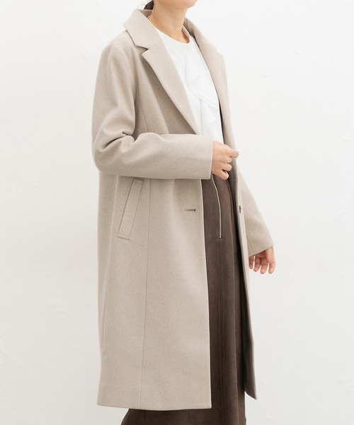 Honeys(ハニーズ)の「【抗菌防臭・静電気軽減】チェスターコート(チェスターコート・レディース・ベージュ系/ブラック/アイボリー/ブラウン系/ライトグレー系/キャメル/ヘザーチャコール・S/3L/M/LL/L)」の6枚目の写真