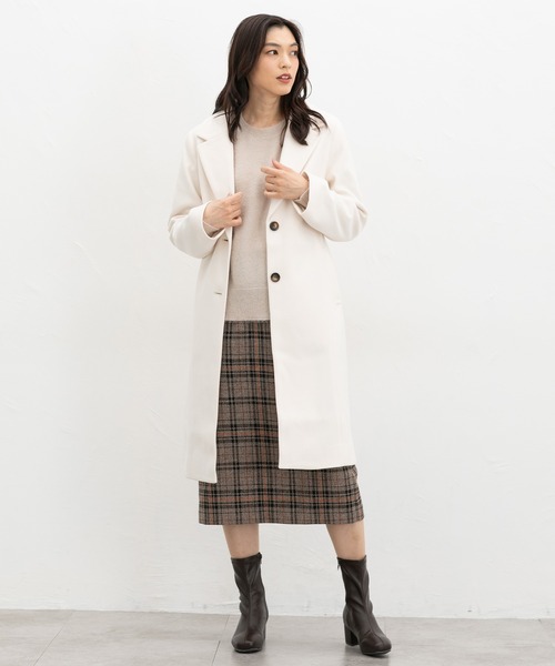 Honeys(ハニーズ)の「【抗菌防臭・静電気軽減】チェスターコート(チェスターコート・レディース・ベージュ系/ブラック/アイボリー/ブラウン系/ライトグレー系/キャメル/ヘザーチャコール・S/3L/M/LL/L)」の19枚目の写真