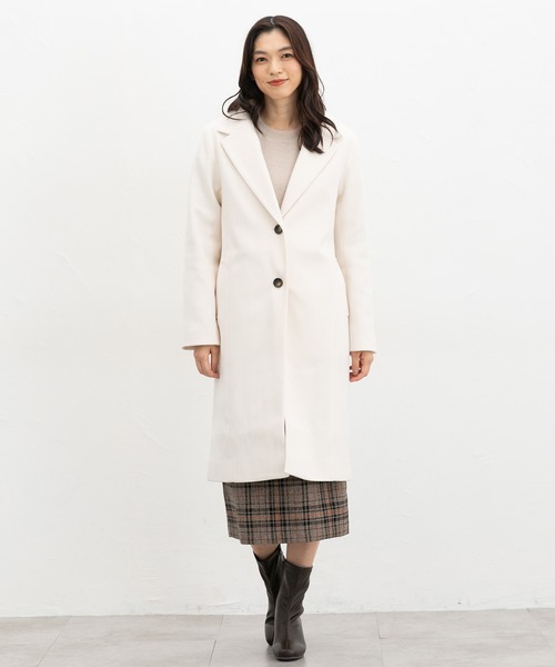 Honeys(ハニーズ)の「【抗菌防臭・静電気軽減】チェスターコート(チェスターコート・レディース・ベージュ系/ブラック/アイボリー/ブラウン系/ライトグレー系/キャメル/ヘザーチャコール・S/3L/M/LL/L)」の20枚目の写真