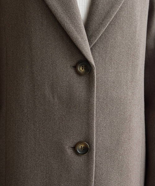 Honeys(ハニーズ)の「【抗菌防臭・静電気軽減】チェスターコート(チェスターコート・レディース・ベージュ系/ブラック/アイボリー/ブラウン系/ライトグレー系/キャメル/ヘザーチャコール・S/3L/M/LL/L)」の11枚目の写真