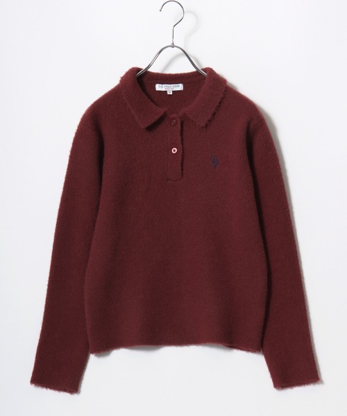 U.S. POLO ASSN.(ユーエスポロアッスン)の「U.S.POLO ASSN.(ユーエスポロアッスン)シャギーニット ポロプルオーバー/襟付き/ワンポイント刺繍/ベーシック・ノームコア(ニット/セーター・レディース・アイボリー/レッド/ネイビー・M/L)」の3枚目の写真
