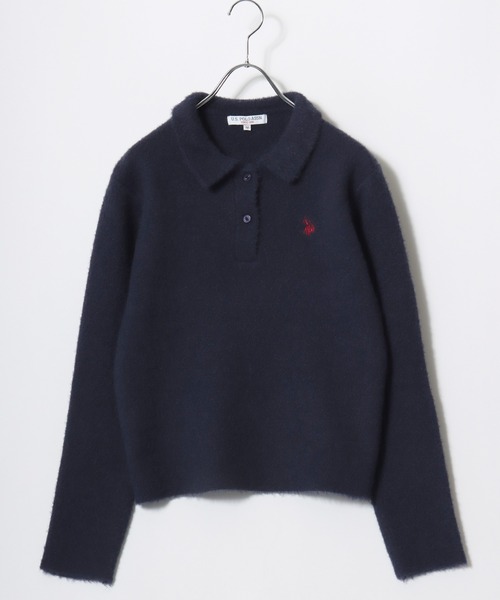 U.S. POLO ASSN.(ユーエスポロアッスン)の「U.S.POLO ASSN.(ユーエスポロアッスン)シャギーニット ポロプルオーバー/襟付き/ワンポイント刺繍/ベーシック・ノームコア(ニット/セーター・レディース・アイボリー/レッド/ネイビー・M/L)」の7枚目の写真