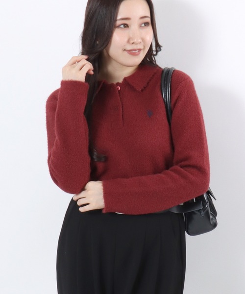 U.S. POLO ASSN.(ユーエスポロアッスン)の「U.S.POLO ASSN.(ユーエスポロアッスン)シャギーニット ポロプルオーバー/襟付き/ワンポイント刺繍/ベーシック・ノームコア(ニット/セーター・レディース・アイボリー/レッド/ネイビー・M/L)」の14枚目の写真