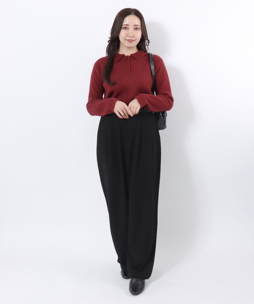U.S. POLO ASSN.(ユーエスポロアッスン)の「U.S.POLO ASSN.(ユーエスポロアッスン)シャギーニット ポロプルオーバー/襟付き/ワンポイント刺繍/ベーシック・ノームコア(ニット/セーター・レディース・アイボリー/レッド/ネイビー・M/L)」の13枚目の写真