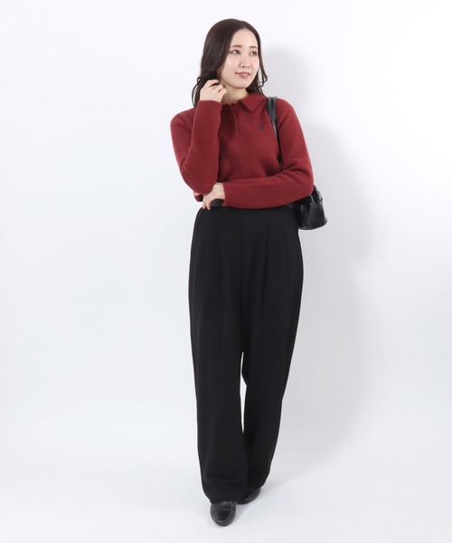 U.S. POLO ASSN.(ユーエスポロアッスン)の「U.S.POLO ASSN.(ユーエスポロアッスン)シャギーニット ポロプルオーバー/襟付き/ワンポイント刺繍/ベーシック・ノームコア(ニット/セーター・レディース・アイボリー/レッド/ネイビー・M/L)」の12枚目の写真