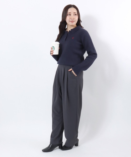 U.S. POLO ASSN.(ユーエスポロアッスン)の「U.S.POLO ASSN.(ユーエスポロアッスン)シャギーニット ポロプルオーバー/襟付き/ワンポイント刺繍/ベーシック・ノームコア(ニット/セーター・レディース・アイボリー/レッド/ネイビー・M/L)」の17枚目の写真