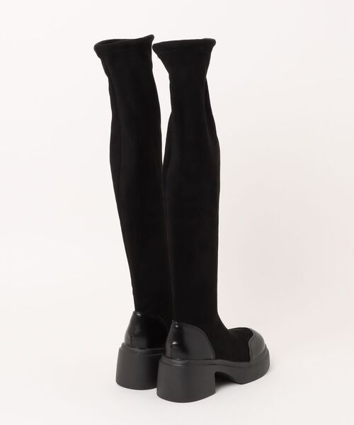 Ritzy(リッツィー)の「厚底 フェイクスエード サイハイブーツ ロングブーツ(ブーツ・レディース・ブラック・24.5/24/23.5/23/25)」の8枚目の写真