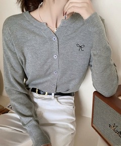 セール】【最強愛され】お花刺繍クロップドカーディガン