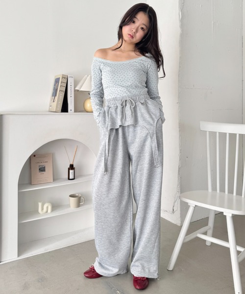 SOLLON.(ソルロン)の「ガーターベルトデザインスウェットパンツ(スウェットパンツ・レディース・グレー/ブラック・FREE)」の12枚目の写真