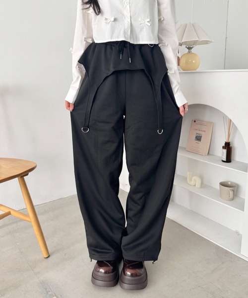 SOLLON.(ソルロン)の「ガーターベルトデザインスウェットパンツ(スウェットパンツ・レディース・グレー/ブラック・FREE)」の16枚目の写真