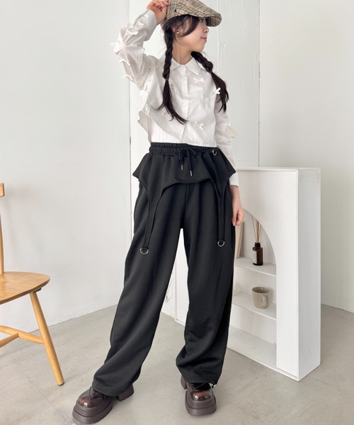 SOLLON.(ソルロン)の「ガーターベルトデザインスウェットパンツ(スウェットパンツ・レディース・グレー/ブラック・FREE)」の18枚目の写真