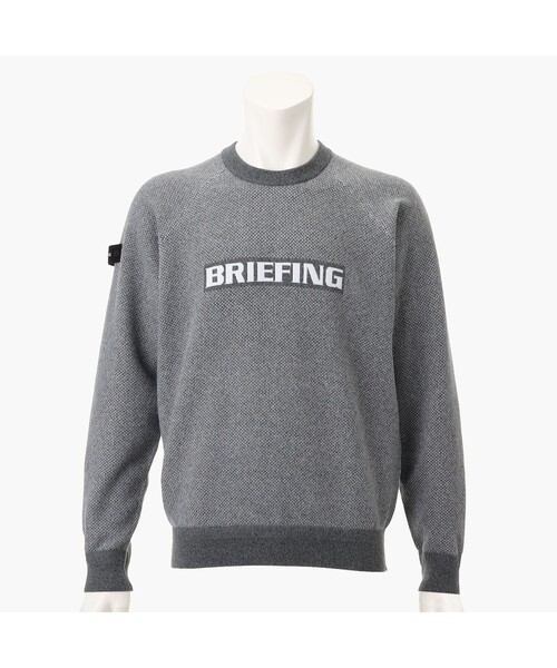 BRIEFING（ブリーフィング）の「【BRIEFING GOLF／ブリーフィングゴルフ】MS BIRDS EYE LOGO CREWNECK KNIT（ニット/セーター・メンズ・ネイビー/ホワイト/ブラック/グレー・L/M/XL）」の4枚目の写真