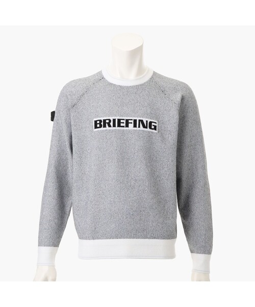 BRIEFING（ブリーフィング）の「【BRIEFING GOLF／ブリーフィングゴルフ】MS BIRDS EYE LOGO CREWNECK KNIT（ニット/セーター・メンズ・ネイビー/ホワイト/ブラック/グレー・L/M/XL）」の2枚目の写真