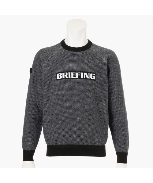 BRIEFING（ブリーフィング）の「【BRIEFING GOLF／ブリーフィングゴルフ】MS BIRDS EYE LOGO CREWNECK KNIT（ニット/セーター・メンズ・ネイビー/ホワイト/ブラック/グレー・L/M/XL）」の3枚目の写真