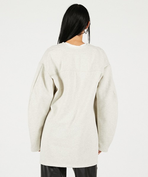 PRANK PROJECT（プランクプロジェクト）の「ディープVネックスウェット / Deep V-Neck Sweatshirt（スウェット・レディース・ライトグレー/ブラック・FREE）」の13枚目の写真