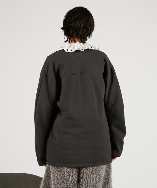 PRANK PROJECT（プランクプロジェクト）の「ディープVネックスウェット / Deep V-Neck Sweatshirt（スウェット・レディース・ライトグレー/ブラック・FREE）」の18枚目の写真