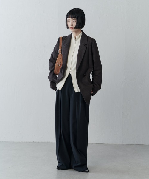 Lui's(ルイス)の「袖フレアZIPプルオーバー(ニット/セーター・レディース・オフホワイト/ブラック/グレー・FREE)」の15枚目の写真