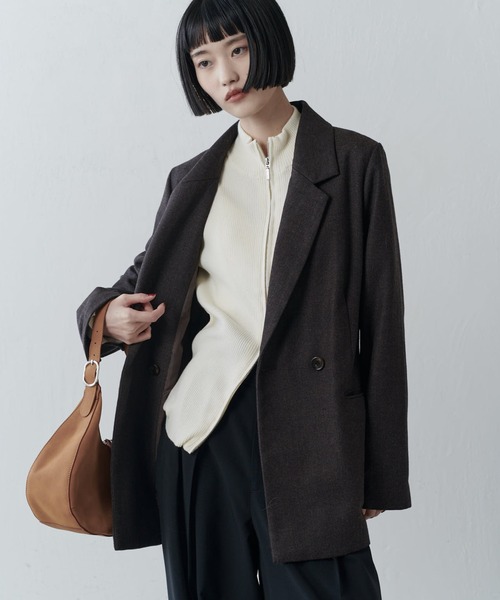 Lui's(ルイス)の「袖フレアZIPプルオーバー(ニット/セーター・レディース・オフホワイト/ブラック/グレー・FREE)」の14枚目の写真