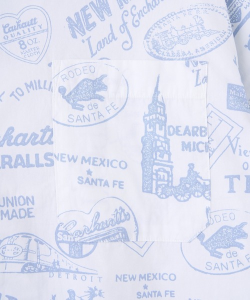 Carhartt WIP（カーハートダブリューアイピー）の「Carhartt WIP S/S STATE SOUVENIR SHIRT I034550（シャツ/ブラウス・メンズ・ライトブルー・M/L）」の6枚目の写真