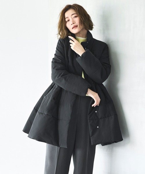 RUIRUE BOUTIQUE（ルイルエブティック）の「洗える ｜ グログラン エレガンス キルトコート ｜ アウター / キルティングコート / ロングコート / エコダウン（その他アウター・レディース・アイボリー/ブラック・L/M）」の6枚目の写真