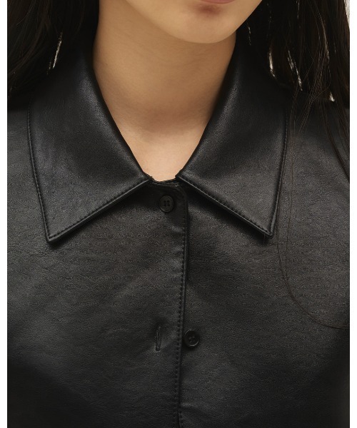 TODAYFUL（トゥデイフル）の「Leather Shirts Jacket（テーラードジャケット・レディース・ブラック/ダークブラウン・38inch/36inch）」の11枚目の写真