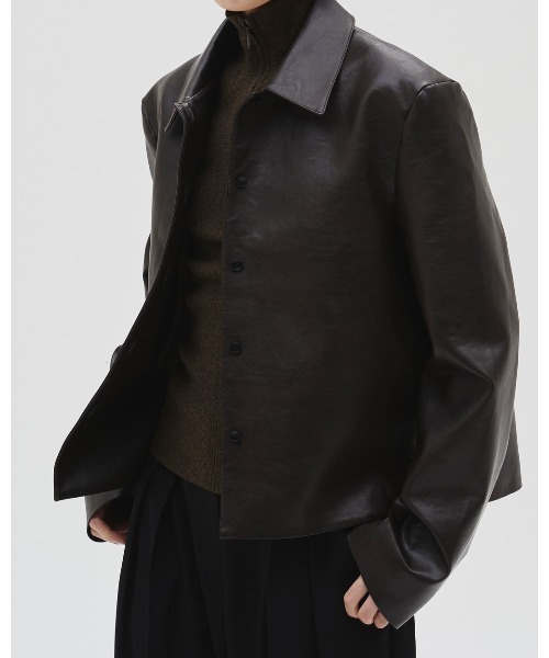 TODAYFUL（トゥデイフル）の「Leather Shirts Jacket（テーラードジャケット・レディース・ブラック/ダークブラウン・38inch/36inch）」の15枚目の写真