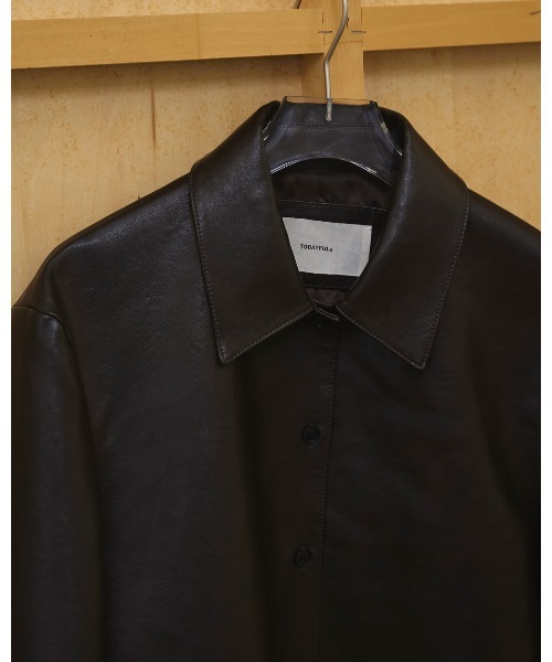 TODAYFUL（トゥデイフル）の「Leather Shirts Jacket（テーラードジャケット・レディース・ブラック/ダークブラウン・38inch/36inch）」の20枚目の写真