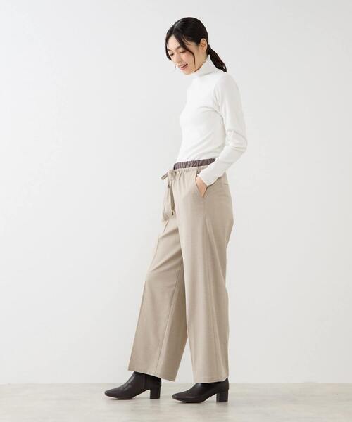 MELROSE claire（メルローズ クレール）の「【スパンテレコタートルネック】（Tシャツ/カットソー・レディース・オフホワイト/ベージュ/ブラック/ホワイト×ブラック・FREE）」の18枚目の写真