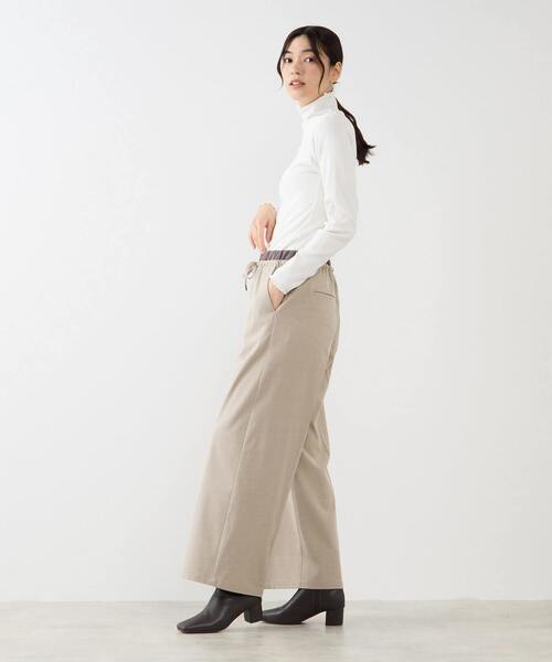 MELROSE claire（メルローズ クレール）の「【スパンテレコタートルネック】（Tシャツ/カットソー・レディース・オフホワイト/ベージュ/ブラック/ホワイト×ブラック・FREE）」の19枚目の写真