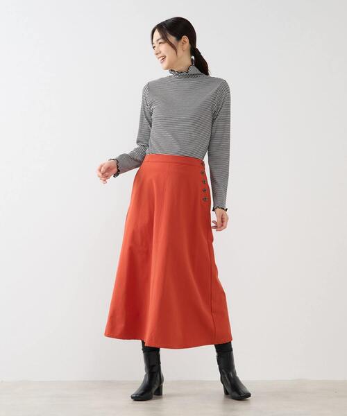 MELROSE claire（メルローズ クレール）の「【スパンテレコタートルネック】（Tシャツ/カットソー・レディース・オフホワイト/ベージュ/ブラック/ホワイト×ブラック・FREE）」の12枚目の写真