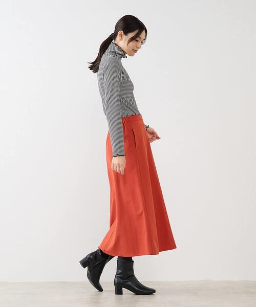 MELROSE claire（メルローズ クレール）の「【スパンテレコタートルネック】（Tシャツ/カットソー・レディース・オフホワイト/ベージュ/ブラック/ホワイト×ブラック・FREE）」の5枚目の写真