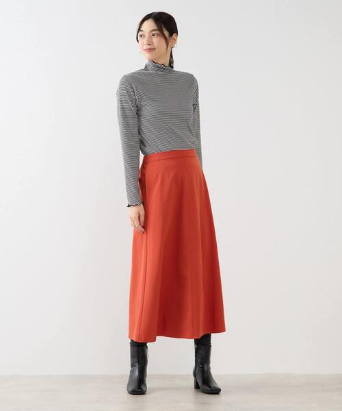 MELROSE claire（メルローズ クレール）の「【スパンテレコタートルネック】（Tシャツ/カットソー・レディース・オフホワイト/ベージュ/ブラック/ホワイト×ブラック・FREE）」の6枚目の写真