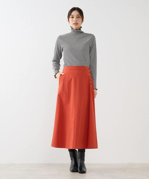 MELROSE claire（メルローズ クレール）の「【スパンテレコタートルネック】（Tシャツ/カットソー・レディース・オフホワイト/ベージュ/ブラック/ホワイト×ブラック・FREE）」の7枚目の写真