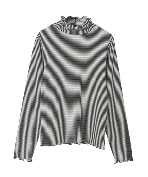 MELROSE claire（メルローズ クレール）の「【スパンテレコタートルネック】（Tシャツ/カットソー・レディース・オフホワイト/ベージュ/ブラック/ホワイト×ブラック・FREE）」の8枚目の写真