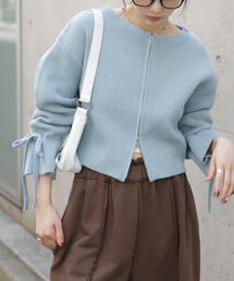 FREE'S MART | ◆ダブルジップキャンディスリーブカーディガン(ニット/セーター)