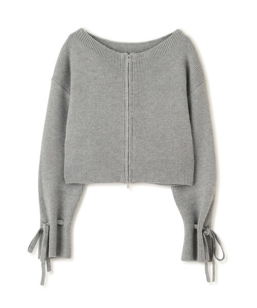 FREE'S MART（フリーズマート）の「◆ダブルジップキャンディスリーブカーディガン（ニット/セーター・レディース・グレー/ブルー/ホワイト・FREE）」の4枚目の写真