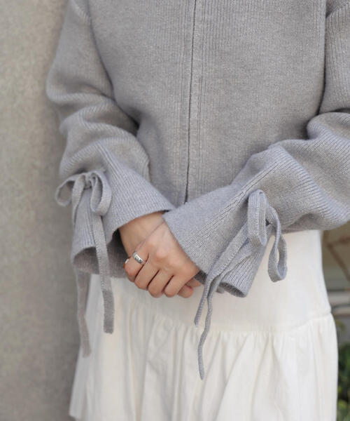 FREE'S MART（フリーズマート）の「◆ダブルジップキャンディスリーブカーディガン（ニット/セーター・レディース・グレー/ブルー/ホワイト・FREE）」の16枚目の写真