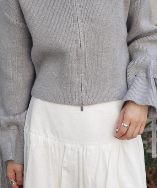 FREE'S MART（フリーズマート）の「◆ダブルジップキャンディスリーブカーディガン（ニット/セーター・レディース・グレー/ブルー/ホワイト・FREE）」の18枚目の写真